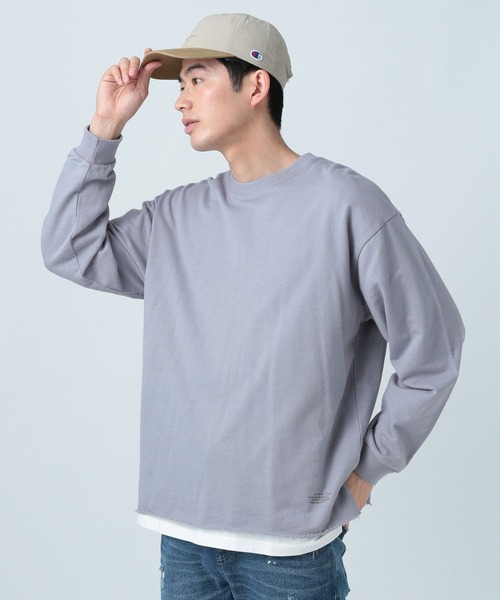 BAYFLOW（ベイフロー）の「インレイレイヤードロングスリーブ（Tシャツ/カットソー・メンズ・ライトブルー/チャコール/イエロー/ベージュ/ネイビー・SMALL/MEDIUM/LARGE）」の6枚目の写真