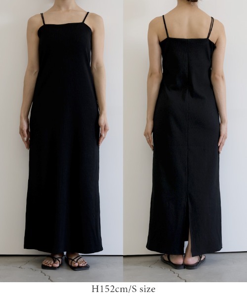select MOCA（セレクトモカ）の「【定番】【TALLあり】ダブルストラップカップ付きリブキャミワンピース≪スタイルアップ≫（ワンピース・レディース・ライトグレー/ブラック/グレイッシュブルー/キャメル/スミクロ・FREE/LARGE/SMALL）」の18枚目の写真