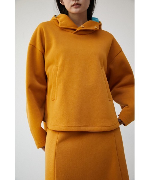 AZUL by moussy（アズールバイマウジー）の「DOUBLE FACE H/N HOODIE/ダブルフェイスハイネックフーディー（パーカー・レディース・ダークオレンジ/ダークネイビー/アイボリー・SMALL/MEDIUM）」の3枚目の写真