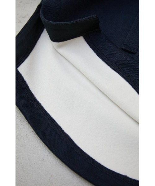 AZUL by moussy（アズールバイマウジー）の「DOUBLE FACE H/N HOODIE/ダブルフェイスハイネックフーディー（パーカー・レディース・ダークオレンジ/ダークネイビー/アイボリー・SMALL/MEDIUM）」の4枚目の写真