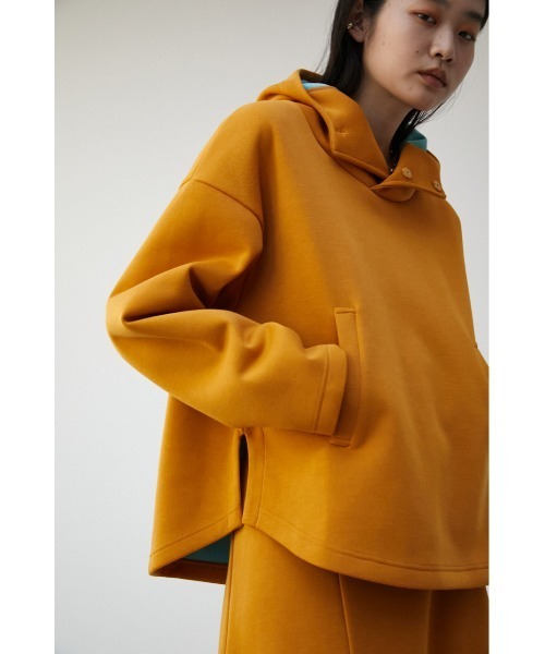 AZUL by moussy（アズールバイマウジー）の「DOUBLE FACE H/N HOODIE/ダブルフェイスハイネックフーディー（パーカー・レディース・ダークオレンジ/ダークネイビー/アイボリー・SMALL/MEDIUM）」の5枚目の写真