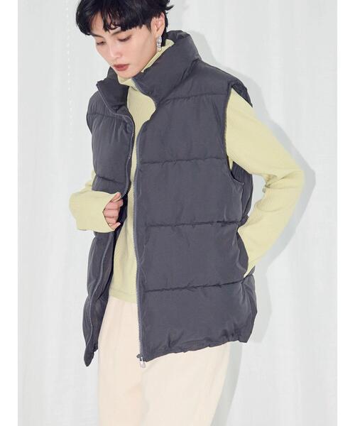 AMERICAN HOLIC（アメリカンホリック）の「あったかBIG中綿ベスト（ダウンベスト・レディース・アイボリー/ブラック・FREE）」の20枚目の写真