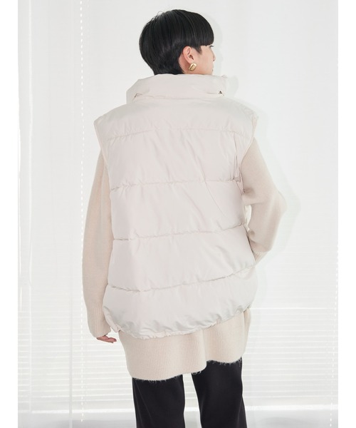 AMERICAN HOLIC（アメリカンホリック）の「あったかBIG中綿ベスト（ダウンベスト・レディース・アイボリー/ブラック・FREE）」の11枚目の写真