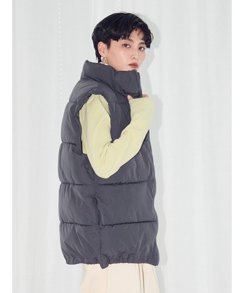 AMERICAN HOLIC（アメリカンホリック）の「あったかBIG中綿ベスト（ダウンベスト・レディース・アイボリー/ブラック・FREE）」の14枚目の写真