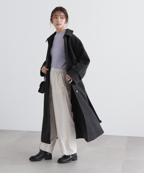 N.（N. Natural Beauty Basic）（エヌエヌナチュラルビューティーベーシック）の「【S Size Line】◆ステンカラーケープコート（ステンカラーコート・レディース・イエロー/チャコールグレー・SMALL/MEDIUM）」の11枚目の写真