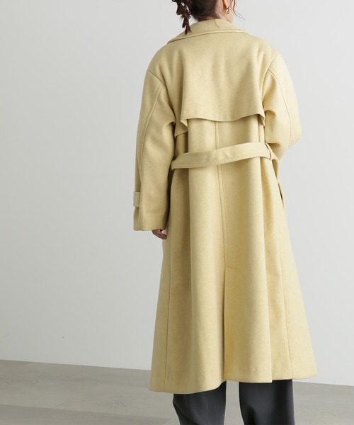 N.（N. Natural Beauty Basic）（エヌエヌナチュラルビューティーベーシック）の「【S Size Line】◆ステンカラーケープコート（ステンカラーコート・レディース・イエロー/チャコールグレー・SMALL/MEDIUM）」の7枚目の写真