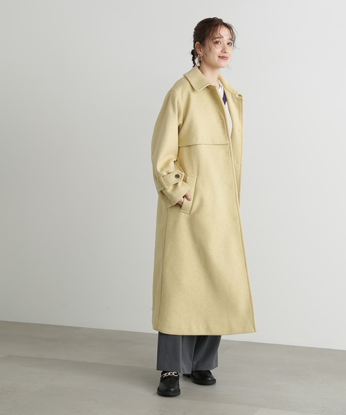 N.（N. Natural Beauty Basic）（エヌエヌナチュラルビューティーベーシック）の「【S Size Line】◆ステンカラーケープコート（ステンカラーコート・レディース・イエロー/チャコールグレー・SMALL/MEDIUM）」の5枚目の写真