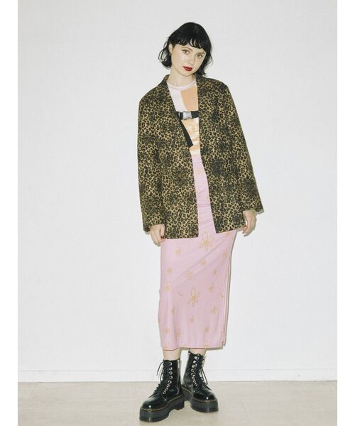 jouetie（ジュエティ）の「アートフラワースリットナロースカート（スカート・レディース・ブルー/ブラック/ピンク・MEDIUM）」の11枚目の写真