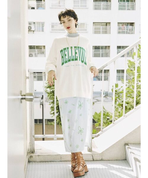 jouetie（ジュエティ）の「アートフラワースリットナロースカート（スカート・レディース・ブルー/ブラック/ピンク・MEDIUM）」の17枚目の写真