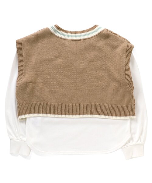 algy（アルジー）の「タンタケベスト＆ロンTセット（ベスト・キッズ・ベージュ/アイボリー/ミント・XX-SMALL/MEDIUM/SMALL/X-SMALL）」の4枚目の写真