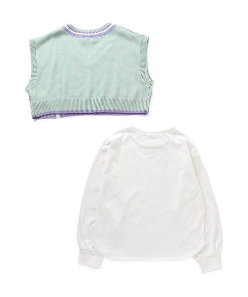 algy（アルジー）の「タンタケベスト＆ロンTセット（ベスト・キッズ・ベージュ/アイボリー/ミント・XX-SMALL/MEDIUM/SMALL/X-SMALL）」の9枚目の写真