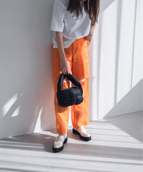 EVOL（イーボル）の「【EVOL/イーボル】 ファスナー付きメッシュナイロンハンドバッグ IU5130（ハンドバッグ・レディース・ベージュ/ブラック/アイボリー・FREE）」の8枚目の写真