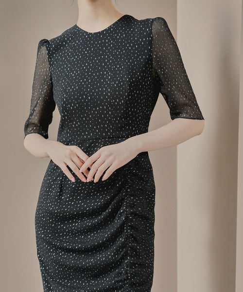 kaene ラメドビースリットドレス 黒 サイズ38 クリーニング済 1回着用 kaene｜ラメドビースリットドレス | Rakuten Fashion(楽天