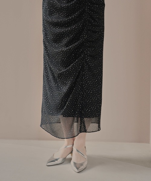 kaene ラメドビースリットドレス 100827 ブラック kaene公式オンラインストア ラメドビースリットドレス / 100827 結婚式