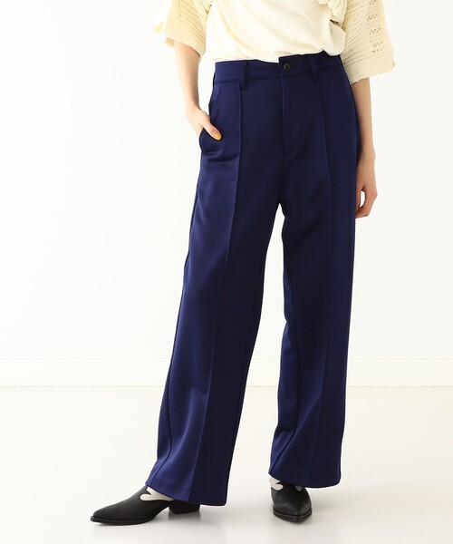 BEAMS BOY（ビームスボーイ）の「maturely / Glossy Jersey Slacks（スラックス・レディース・ネイビー/レッド・1/0）」の2枚目の写真