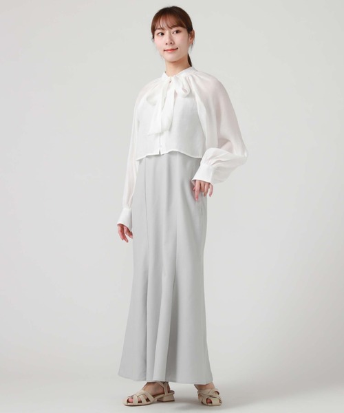 archives（アルシーヴ）の「ボウタイブラウス＋マーメイドキャミワンピース（ワンピース・レディース・ブラック/グレー/アイボリー・MEDIUM）」の14枚目の写真