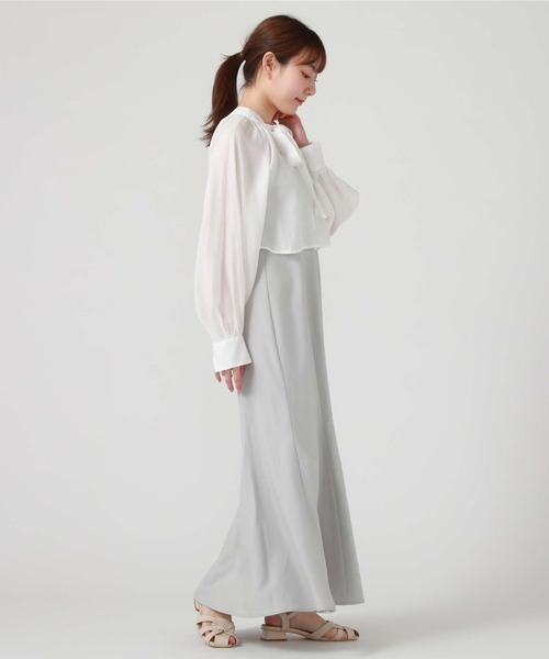 archives（アルシーヴ）の「ボウタイブラウス＋マーメイドキャミワンピース（ワンピース・レディース・ブラック/グレー/アイボリー・MEDIUM）」の16枚目の写真