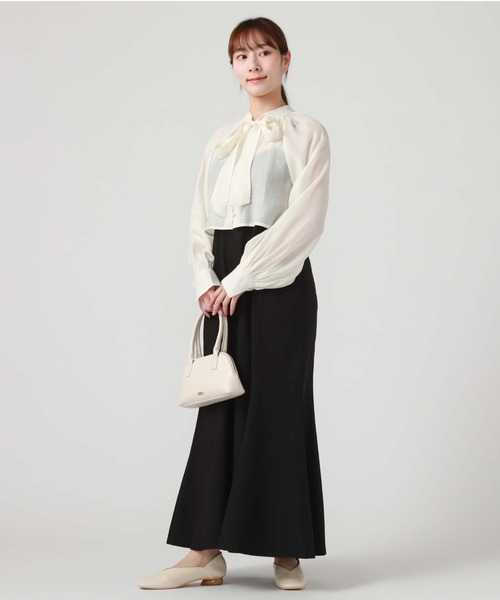 archives（アルシーヴ）の「ボウタイブラウス＋マーメイドキャミワンピース（ワンピース・レディース・ブラック/グレー/アイボリー・MEDIUM）」の18枚目の写真