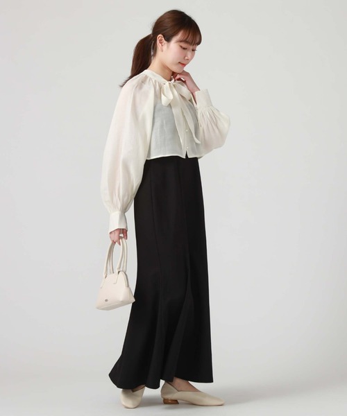 archives（アルシーヴ）の「ボウタイブラウス＋マーメイドキャミワンピース（ワンピース・レディース・ブラック/グレー/アイボリー・MEDIUM）」の19枚目の写真