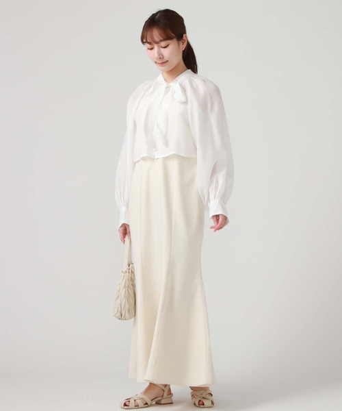 archives（アルシーヴ）の「ボウタイブラウス＋マーメイドキャミワンピース（ワンピース・レディース・ブラック/グレー/アイボリー・MEDIUM）」の9枚目の写真