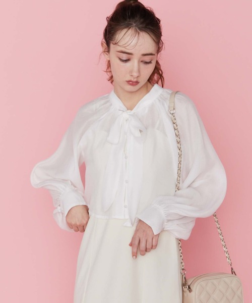 archives（アルシーヴ）の「ボウタイブラウス＋マーメイドキャミワンピース（ワンピース・レディース・ブラック/グレー/アイボリー・MEDIUM）」の7枚目の写真