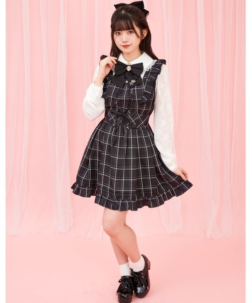 Secret Honey（シークレットハニー）の「レース袖ドッキングワンピース（ワンピース・レディース・ブラック/ダークブラック・MEDIUM）」の5枚目の写真