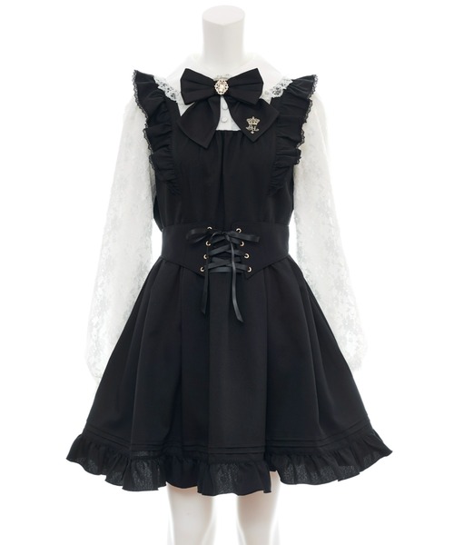 Secret Honey（シークレットハニー）の「レース袖ドッキングワンピース（ワンピース・レディース・ブラック/ダークブラック・MEDIUM）」の9枚目の写真