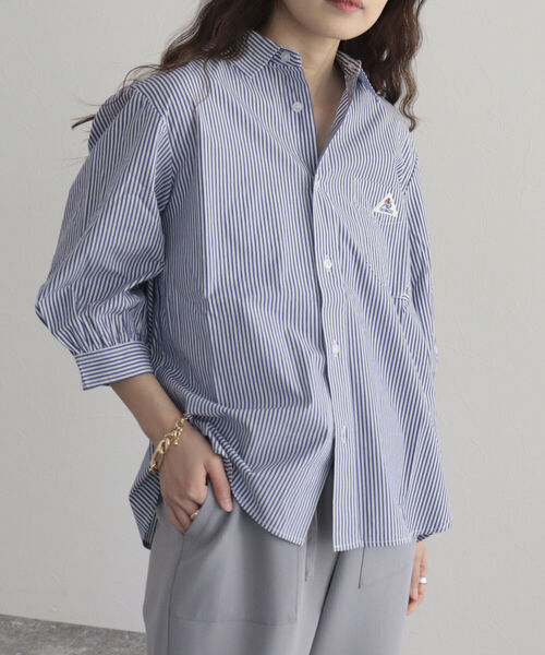 GEVACO（ゲバコ）の「【GEVACO/ゲバコ】タイプライター6分袖シャツ（シャツ/ブラウス・レディース・ブラック系その他/ベージュ系その他/オフホワイト/ブルー系その他・36/38）」の4枚目の写真