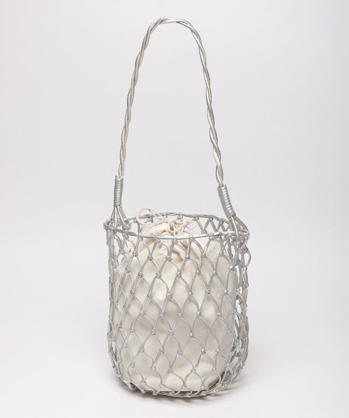 LAKOLE（ラコレ）の「メッシュタテ型ショルダーバッグ / 180313（ショルダーバッグ・レディース・オフホワイト/ブラック/ライトグリーン/シルバー・FREE）」の10枚目の写真