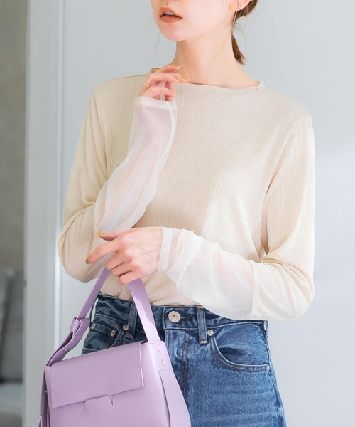 URBAN RESEARCH ROSSO（アーバンリサーチロッソ）の「シアードッキングカットソー（Tシャツ/カットソー・レディース・グリーン/アイボリー・FREE）」の19枚目の写真