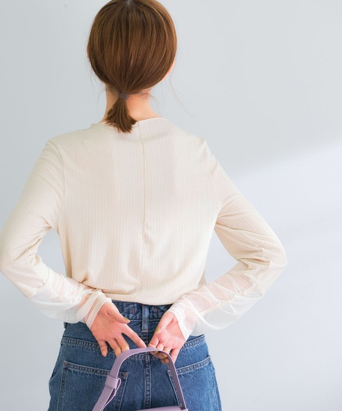 URBAN RESEARCH ROSSO（アーバンリサーチロッソ）の「シアードッキングカットソー（Tシャツ/カットソー・レディース・グリーン/アイボリー・FREE）」の21枚目の写真