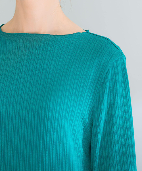 URBAN RESEARCH ROSSO（アーバンリサーチロッソ）の「シアードッキングカットソー（Tシャツ/カットソー・レディース・グリーン/アイボリー・FREE）」の6枚目の写真