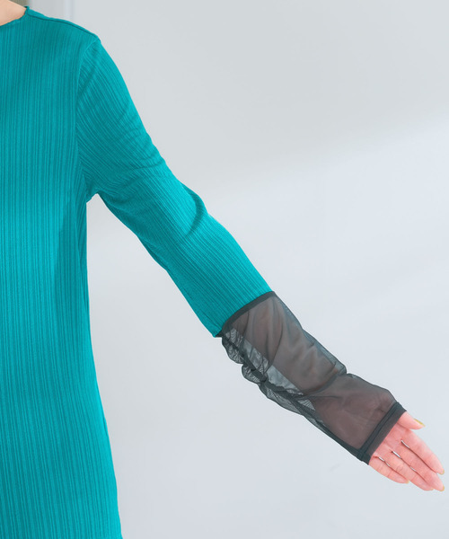 URBAN RESEARCH ROSSO（アーバンリサーチロッソ）の「シアードッキングカットソー（Tシャツ/カットソー・レディース・グリーン/アイボリー・FREE）」の7枚目の写真