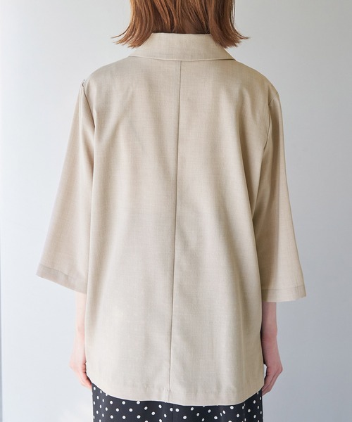 ROPE' PICNIC(ロペピクニック)の「セットアップ対応/麻調シアージャケット(テーラードジャケット・レディース・カーキ/チャコールグレー/ベージュ/ターコイズブルー・38)」の10枚目の写真