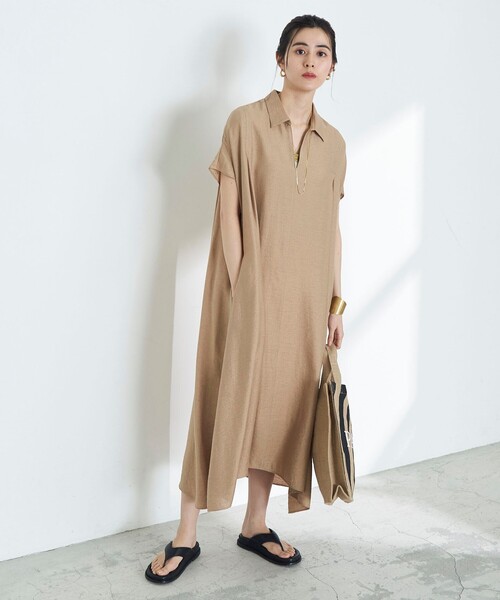 NOLLEY’S（ノーリーズ）の「◇【WEB限定】ジュピタースキッパーAラインワンピース（ワンピース・レディース・ブラック/ブラウン/オリーブ・FREE）」の8枚目の写真