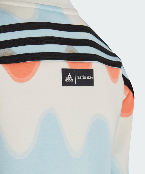 adidas（アディダス）の「マリメッコ 総柄プリント コットン スウェットシャツ / トレーナー / アディダス adidas（スウェット・キッズ・ブラック/ホワイト・130/150/140/160）」の8枚目の写真