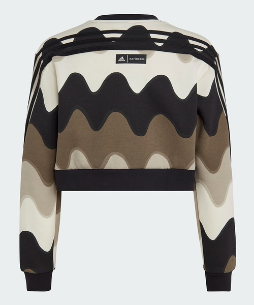 adidas（アディダス）の「マリメッコ 総柄プリント コットン スウェットシャツ / トレーナー / アディダス adidas（スウェット・キッズ・ブラック/ホワイト・130/150/140/160）」の4枚目の写真