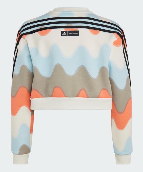 adidas（アディダス）の「マリメッコ 総柄プリント コットン スウェットシャツ / トレーナー / アディダス adidas（スウェット・キッズ・ブラック/ホワイト・130/150/140/160）」の6枚目の写真