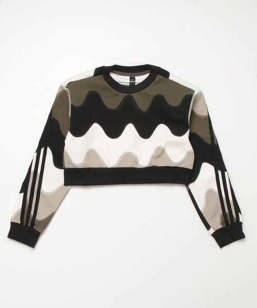 adidas（アディダス）の「マリメッコ 総柄プリント コットン スウェットシャツ / トレーナー / アディダス adidas（スウェット・キッズ・ブラック/ホワイト・130/150/140/160）」の16枚目の写真