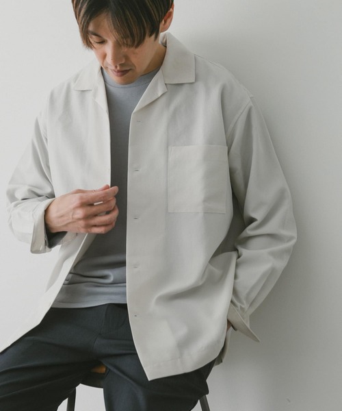 URBAN RESEARCH DOORS（アーバンリサーチドアーズ）の「『吸水速乾』セオアルファオープンカラーロングスリーブシャツ（シャツ/ブラウス・メンズ・オフホワイト/チャコールグレー/モカ・MEDIUM/LARGE）」の18枚目の写真