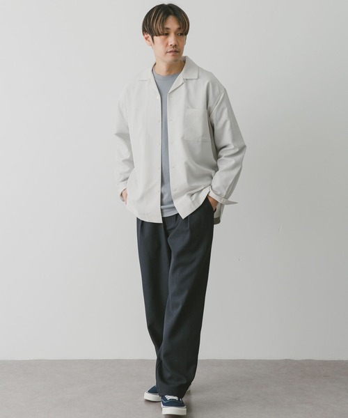 URBAN RESEARCH DOORS（アーバンリサーチドアーズ）の「『吸水速乾』セオアルファオープンカラーロングスリーブシャツ（シャツ/ブラウス・メンズ・オフホワイト/チャコールグレー/モカ・MEDIUM/LARGE）」の9枚目の写真