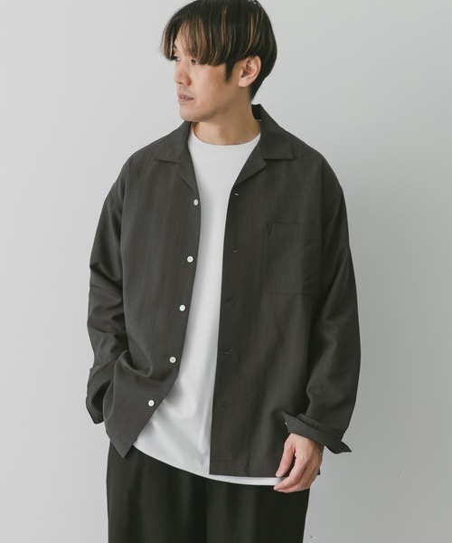 URBAN RESEARCH DOORS（アーバンリサーチドアーズ）の「『吸水速乾』セオアルファオープンカラーロングスリーブシャツ（シャツ/ブラウス・メンズ・オフホワイト/チャコールグレー/モカ・MEDIUM/LARGE）」の14枚目の写真