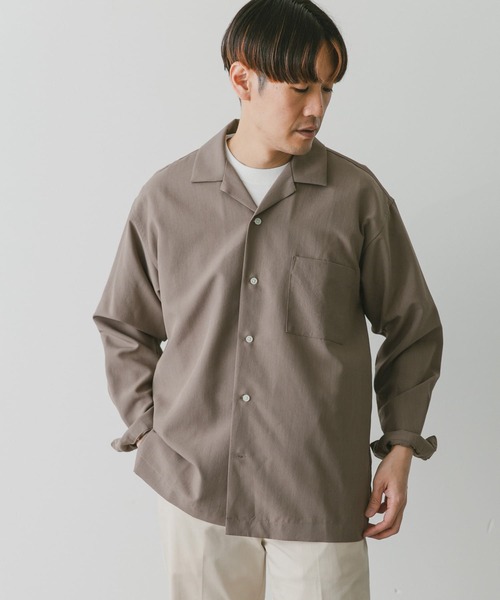 URBAN RESEARCH DOORS（アーバンリサーチドアーズ）の「『吸水速乾』セオアルファオープンカラーロングスリーブシャツ（シャツ/ブラウス・メンズ・オフホワイト/チャコールグレー/モカ・MEDIUM/LARGE）」の15枚目の写真