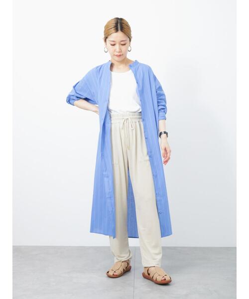 JUSGLITTY】マルチストライプワンピース ブルーミント M Samansa Mos2  