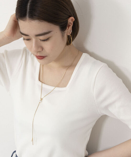 NOLLEY’S Sophi（ノーリーズソフィ）の「スライドパールY字ネックレス（ネックレス・レディース・ゴールド・FREE）」の3枚目の写真