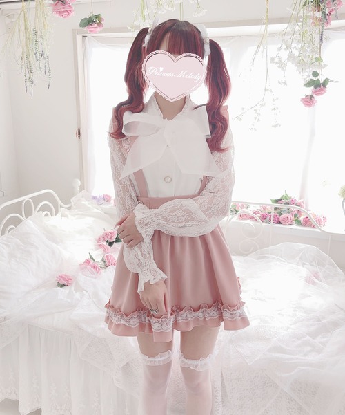 MA*RS（アメーバーマーズ）の「袖レースびっくりぼんタイブラウス（シャツ/ブラウス・レディース・ピンク/ブラック/ホワイト・FREE）」の21枚目の写真