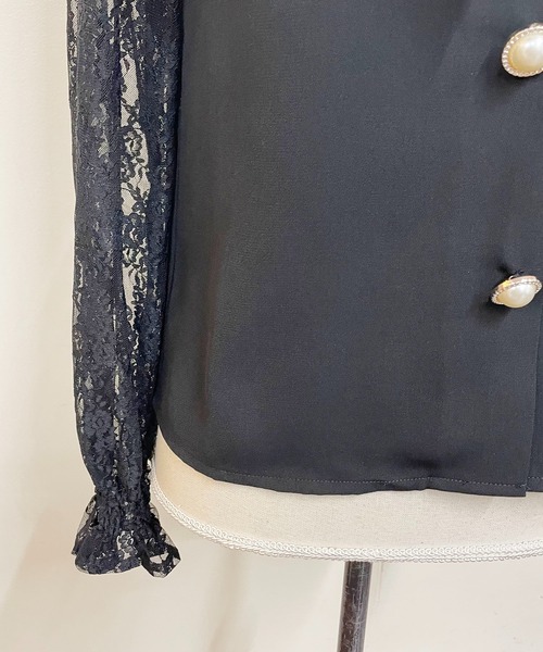 MA*RS（アメーバーマーズ）の「袖レースびっくりぼんタイブラウス（シャツ/ブラウス・レディース・ピンク/ブラック/ホワイト・FREE）」の12枚目の写真