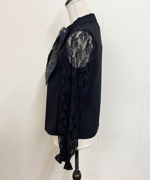 MA*RS（アメーバーマーズ）の「袖レースびっくりぼんタイブラウス（シャツ/ブラウス・レディース・ピンク/ブラック/ホワイト・FREE）」の13枚目の写真