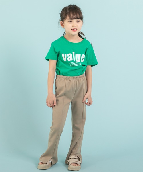 URBAN CHERRY（アーバンチェリー）の「【楽さらストレッチ】ピンタックフロントスリットパンツ（その他パンツ・キッズ・パープル/ブラック/ベージュ・110cm/150cm/120cm/140cm/130cm）」の8枚目の写真