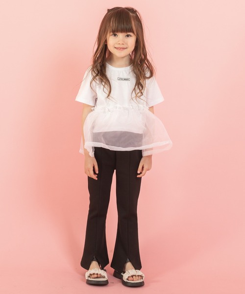 URBAN CHERRY（アーバンチェリー）の「【楽さらストレッチ】ピンタックフロントスリットパンツ（その他パンツ・キッズ・パープル/ブラック/ベージュ・110cm/150cm/120cm/140cm/130cm）」の5枚目の写真